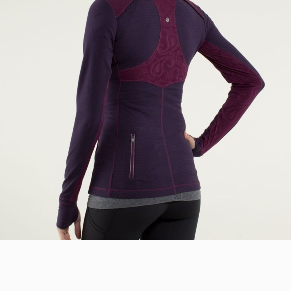 Lululemon Athletica Fitted Purple Red Long Sleeve Bodysuit